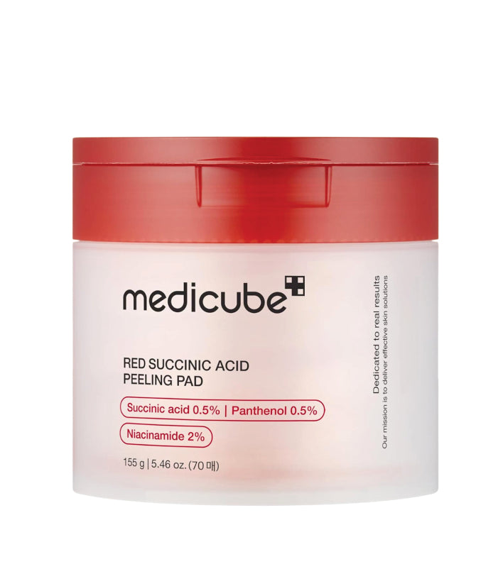 Medicube, Red Succinic Acid Panthenol Peeling Pad Korean skincare 155g | 5.46 oz. (70 Pads)