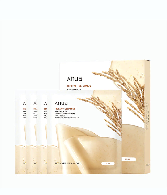 Anua Rice 70 Glow Collagen Mask Korean Skincare 1.34 oz. 38g