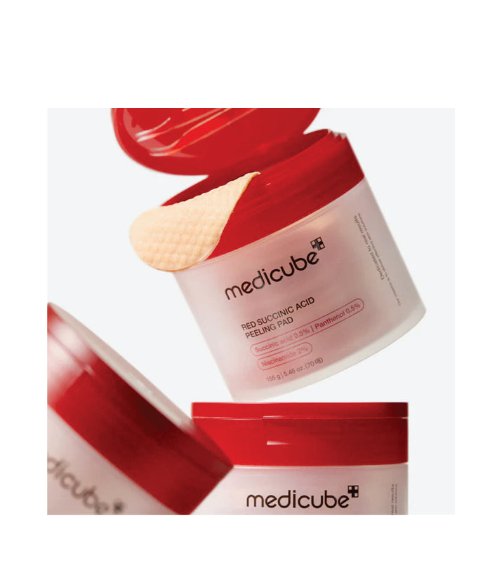 Medicube, Red Succinic Acid Panthenol Peeling Pad Korean skincare 155g | 5.46 oz. (70 Pads)