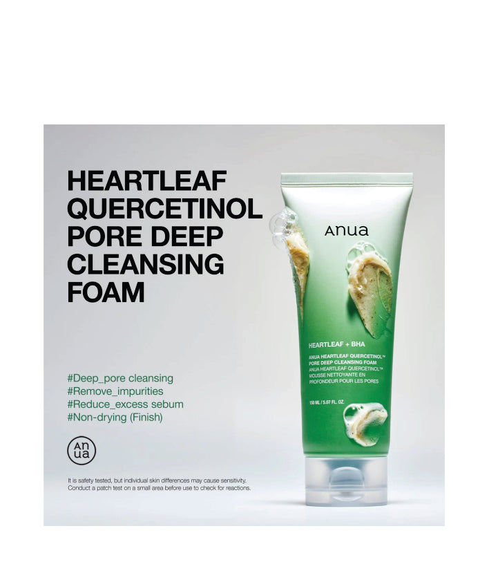 Anua Heartleaf Quercetinol Pore Deep Cleansing Foam Korean Skincare 150ml / 5.047 fl. oz.
