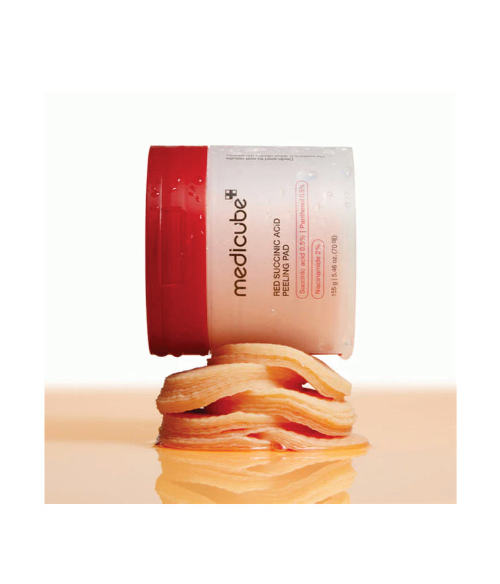Medicube, Red Succinic Acid Panthenol Peeling Pad Korean skincare 155g | 5.46 oz. (70 Pads)
