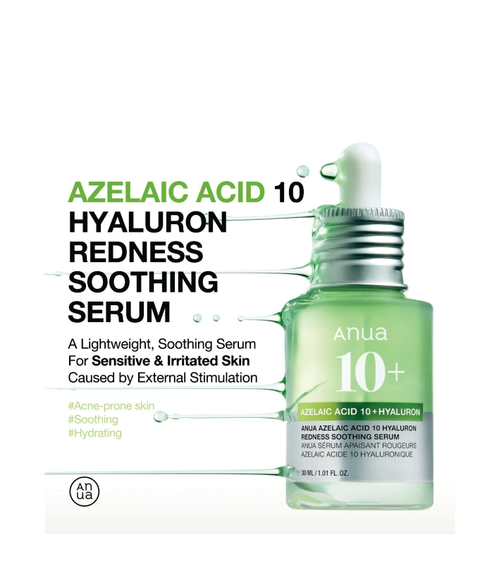 Anua Azelaic Acid 10 Hyaluron Redness Soothing Serum Korean Skincare 30ml / 1.01 fl. oz.