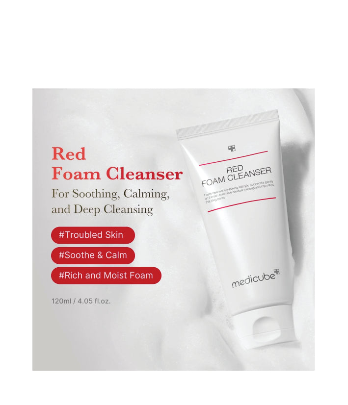 Medicube Red Foam Cleanser Korean skincare 120ml oz.