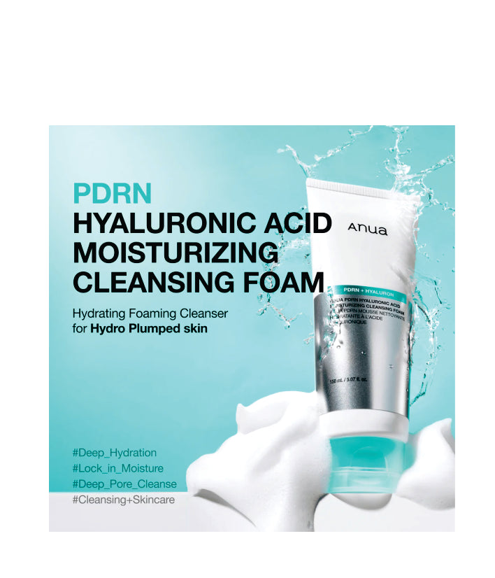 Anua PDRN Hyaluronic Acid Moisturizing Cleansing Foam Korean Skin Care 150ml / 5.07 fl. oz.