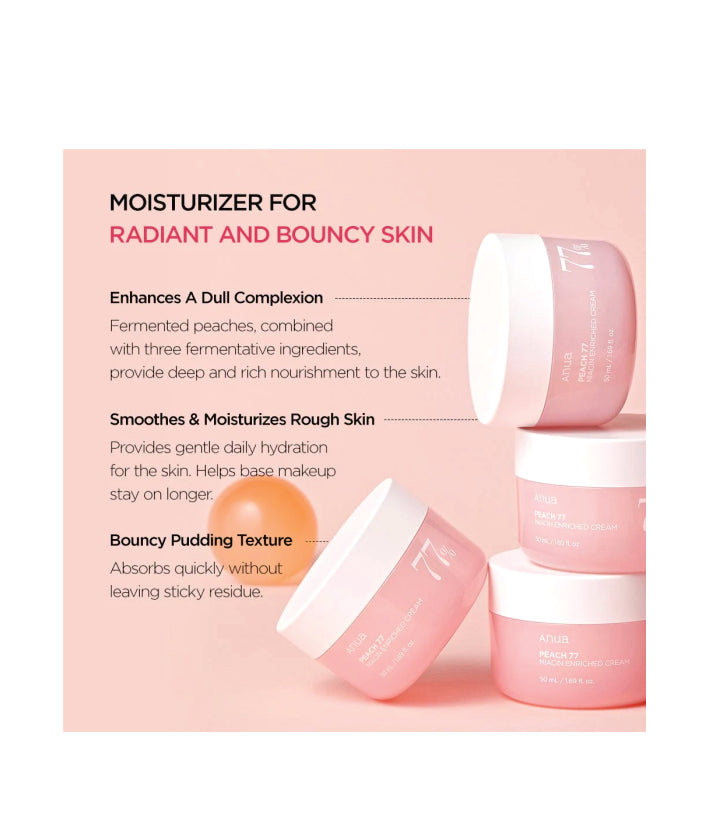 Anua Peach 77 Niacin Enriched Cream Korean Skincare 50ml / 1.69 fl. oz.