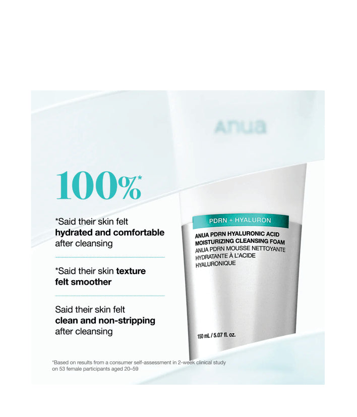 Anua PDRN Hyaluronic Acid Moisturizing Cleansing Foam Korean Skin Care 150ml / 5.07 fl. oz.