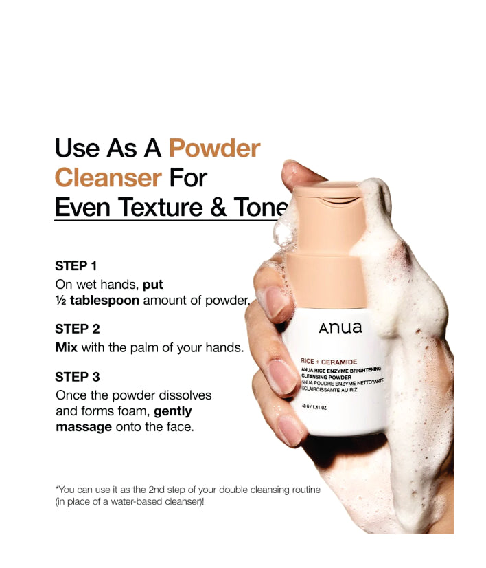 Anua Rice Enzyme Brightening Cleansing Powder Korean Skincare 40g / 1.41 fl. oz.