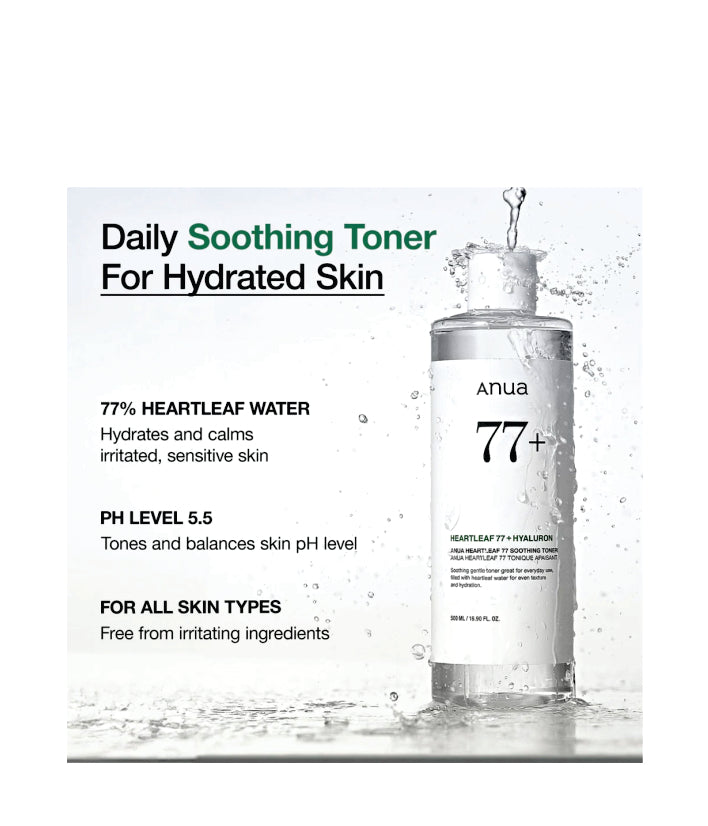 Anua Heartleaf 77 Soothing Toner Korean Skincare 250ml / 8.45 fl. oz.