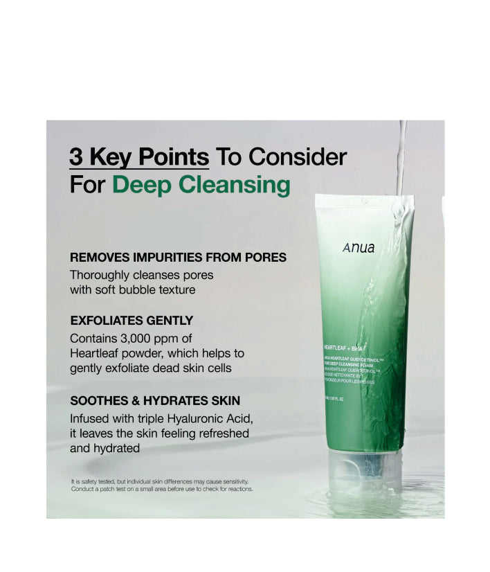 Anua Heartleaf Quercetinol Pore Deep Cleansing Foam Korean Skincare 150ml / 5.047 fl. oz.