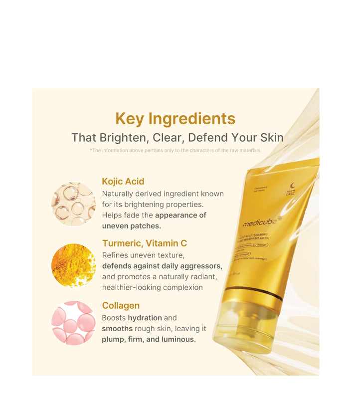 Medicube Kojic Acid Turmeric Overnight Wrapping Mask korean skincare 75ml / 2.53 fl. oz.