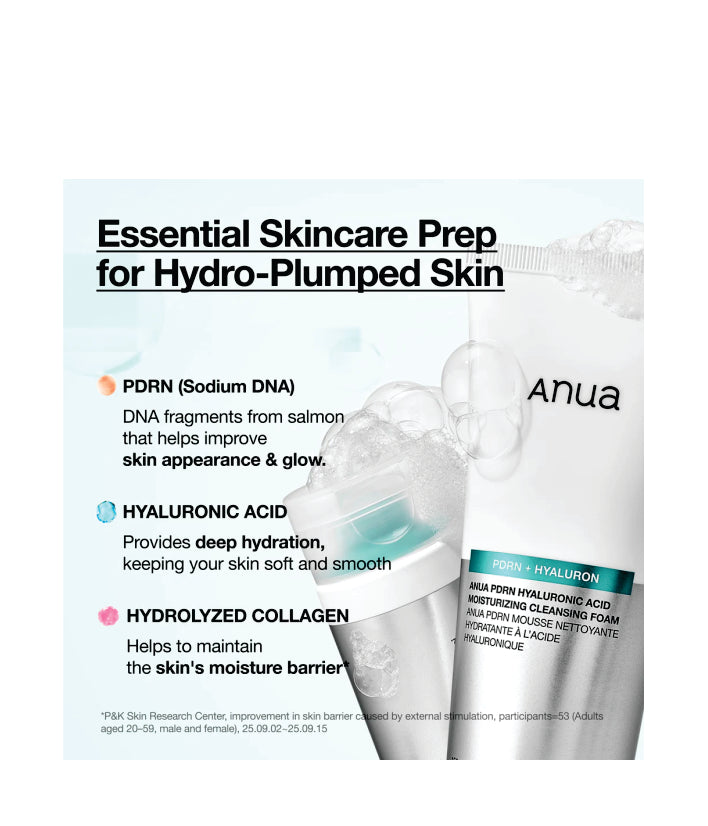 Anua PDRN Hyaluronic Acid Moisturizing Cleansing Foam Korean Skin Care 150ml / 5.07 fl. oz.