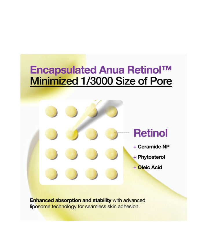 Anua Nano Retinol™ 0.3% + Niacin Renewing Serum Korean Skincare 30ml / 1.01 fl. oz.