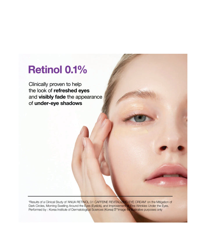Anua Retinol 0.1 Caffeine Revitalizing Eye Cream Korean Skincare 30g / 1.05 fl. oz.