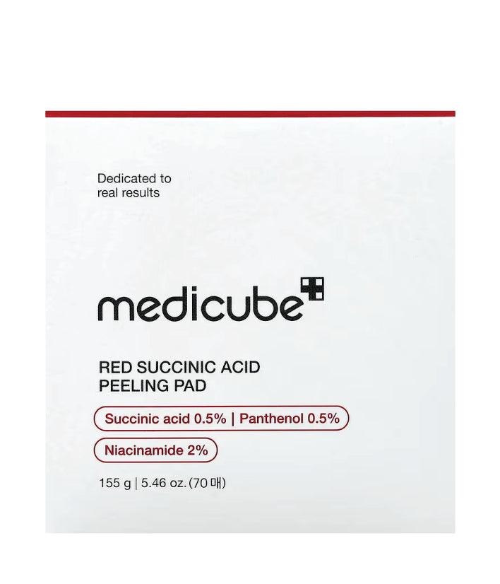 Medicube, Red Succinic Acid Panthenol Peeling Pad Korean skincare 155g | 5.46 oz. (70 Pads)