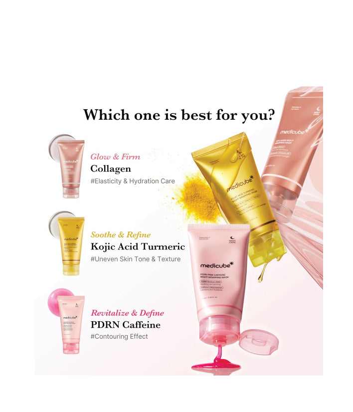 Madicube PDRN Pink Caffeine Overnight Wrapping Mask korean skincare 75 ml / 2.53 fl. oz.