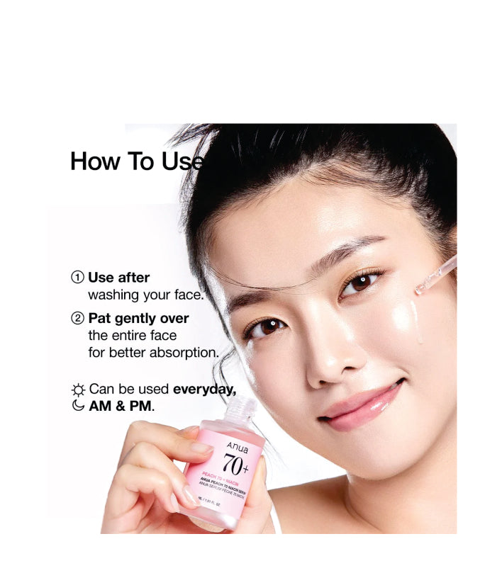 Anua Peach 70% Niacinamide Serum Korean Skincare 30ml / 1.01 fl. oz.