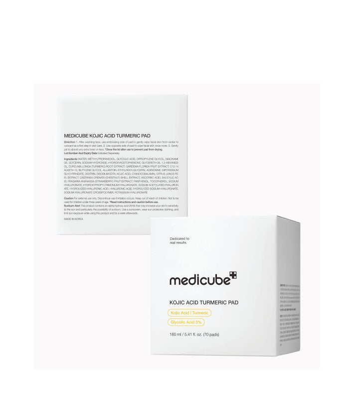 Medicube Kojic Acid Turmeric Toner Pad Korean skincare  160ml / 5.41 fl.  oz. ( 70Pads )