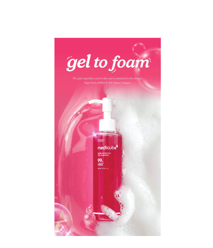 Medicube PDRN Hydrating Pink Gel Cleanser Korean Skincare 200ml / 6.76 fl. oz.